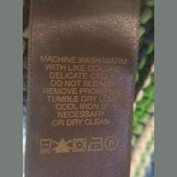 Liz Claiborne Half Button Down Blue & Green L - Picture 6 of 7